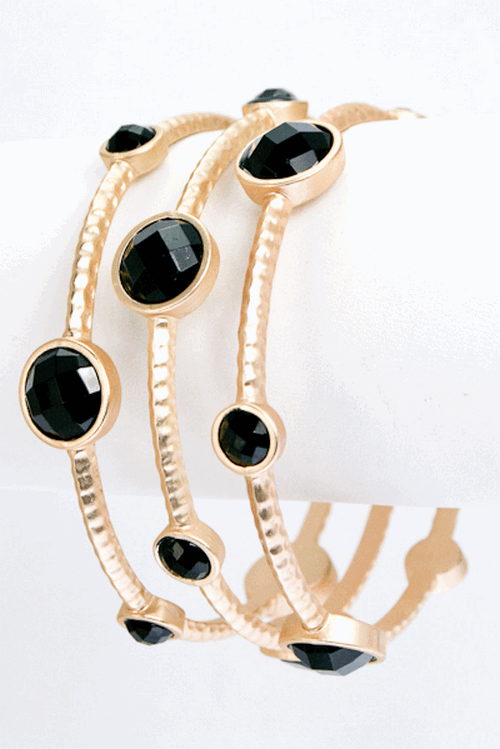 Jewel Stone Bangle Set